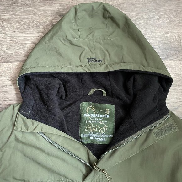 Military Surplus Windbreaker with Zipper Olive Sz. S - Picture 6 of 10
